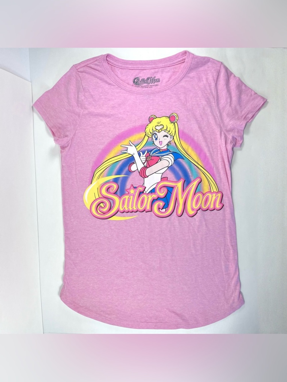 Sailor Moon Girls Graphic Print T-Shirt XL (14-16) Pink Anime Naoko Takeuchi